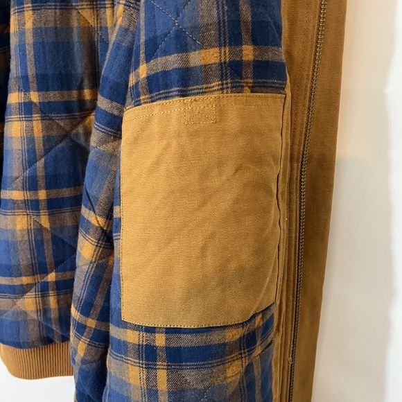 Woolrich Men's Cotton Canvas Flannel Lined Hooded Jacket - Brown Size XXL - Picture 3 of 12